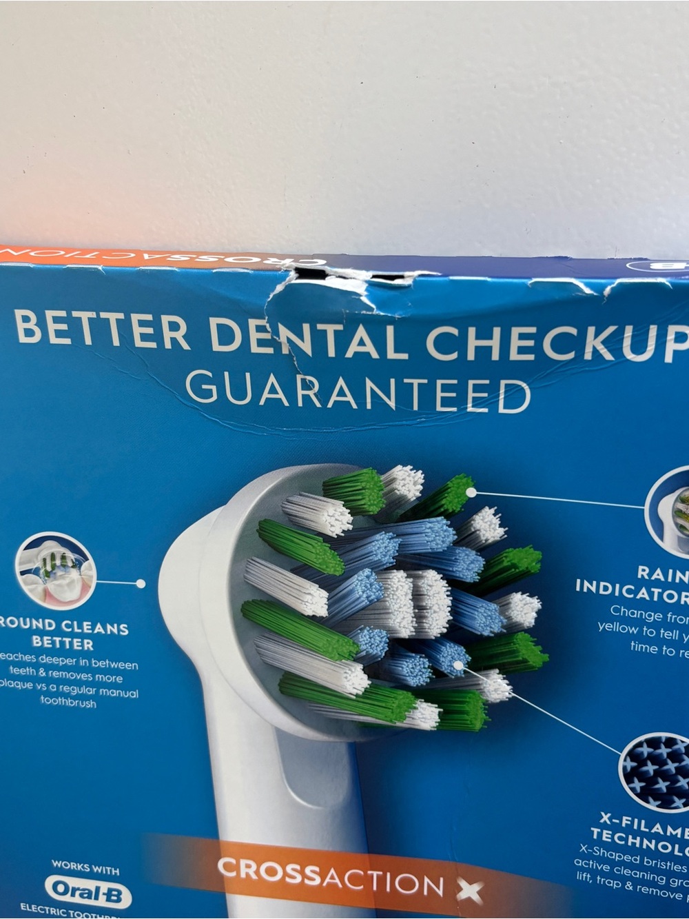 Oral-B CrossAction X Replacement Electric Toothbrush Heads, 10-count, White New - Picture 3 of 6
